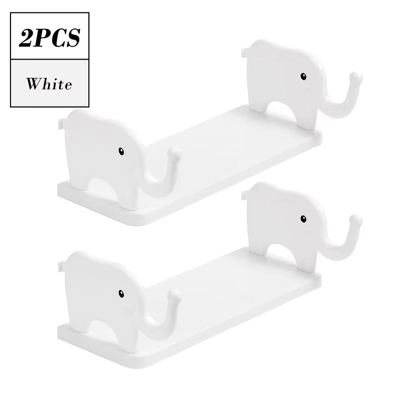 Bathroom Shelf Shower Storage Rack for Soap Shampoo Organizer Little Elephant Shelves No Drilling Cosmetics Holder Home Decor