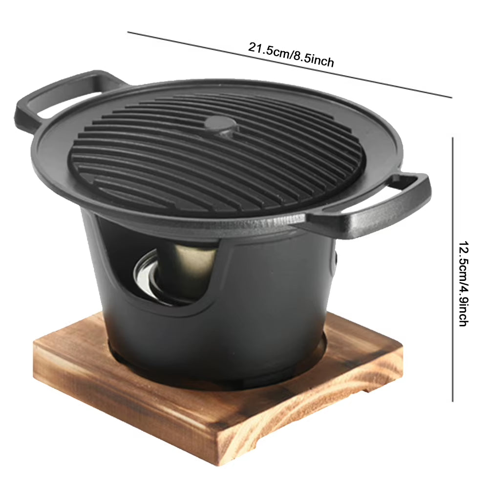 Outdoor BBQ Plate Japanese One Person Cooking Oven Non-Stick Portable Mini Barbecue Stove Smokeless Mini Barbecue Charcoal Grill