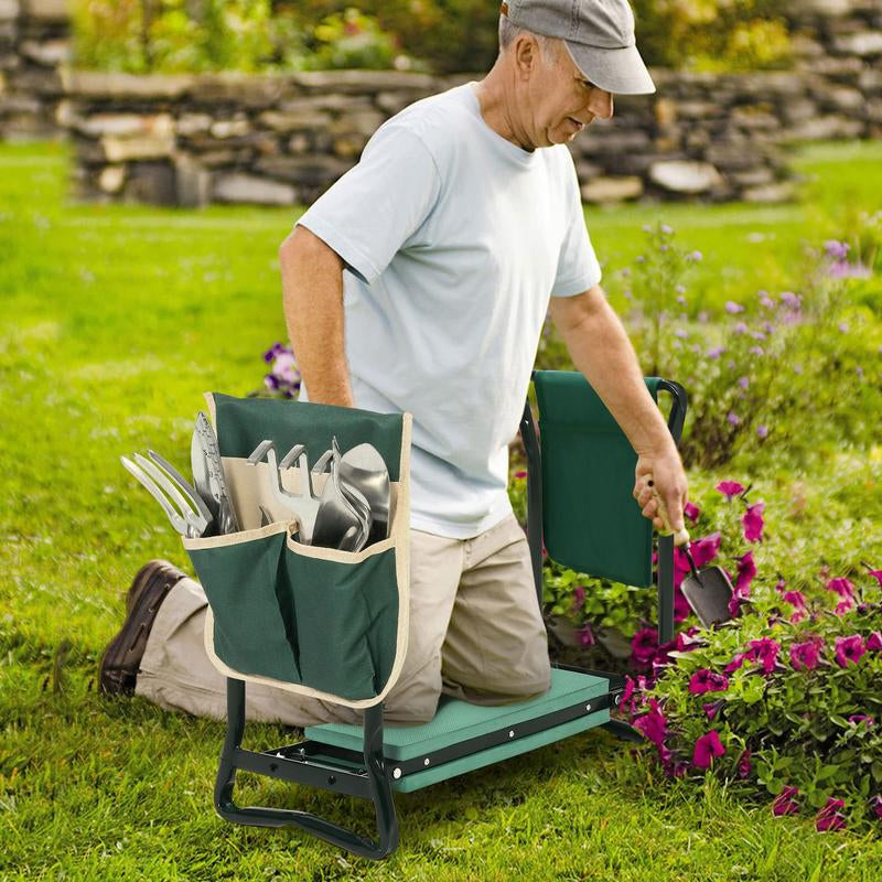 Garden Kneeler Folding Garden Stools Bench and Seat with 2 Tool Pouches, New