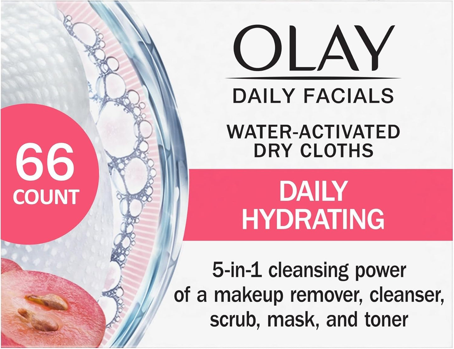 Daily Facials 5-In-One Hydrating Cleansing Cloths with Grapeseed Extract, 66 Count & Regenerist Micro-Sculpting Scrub Facial Cleanser, Face Wash, 150 Ml