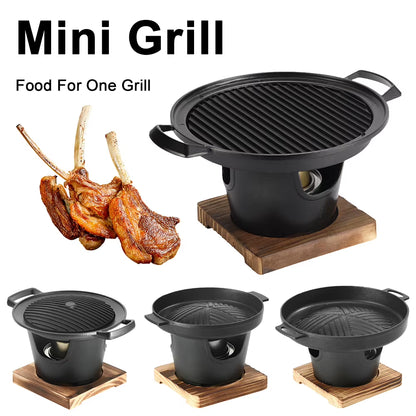 Outdoor BBQ Plate Japanese One Person Cooking Oven Non-Stick Portable Mini Barbecue Stove Smokeless Mini Barbecue Charcoal Grill