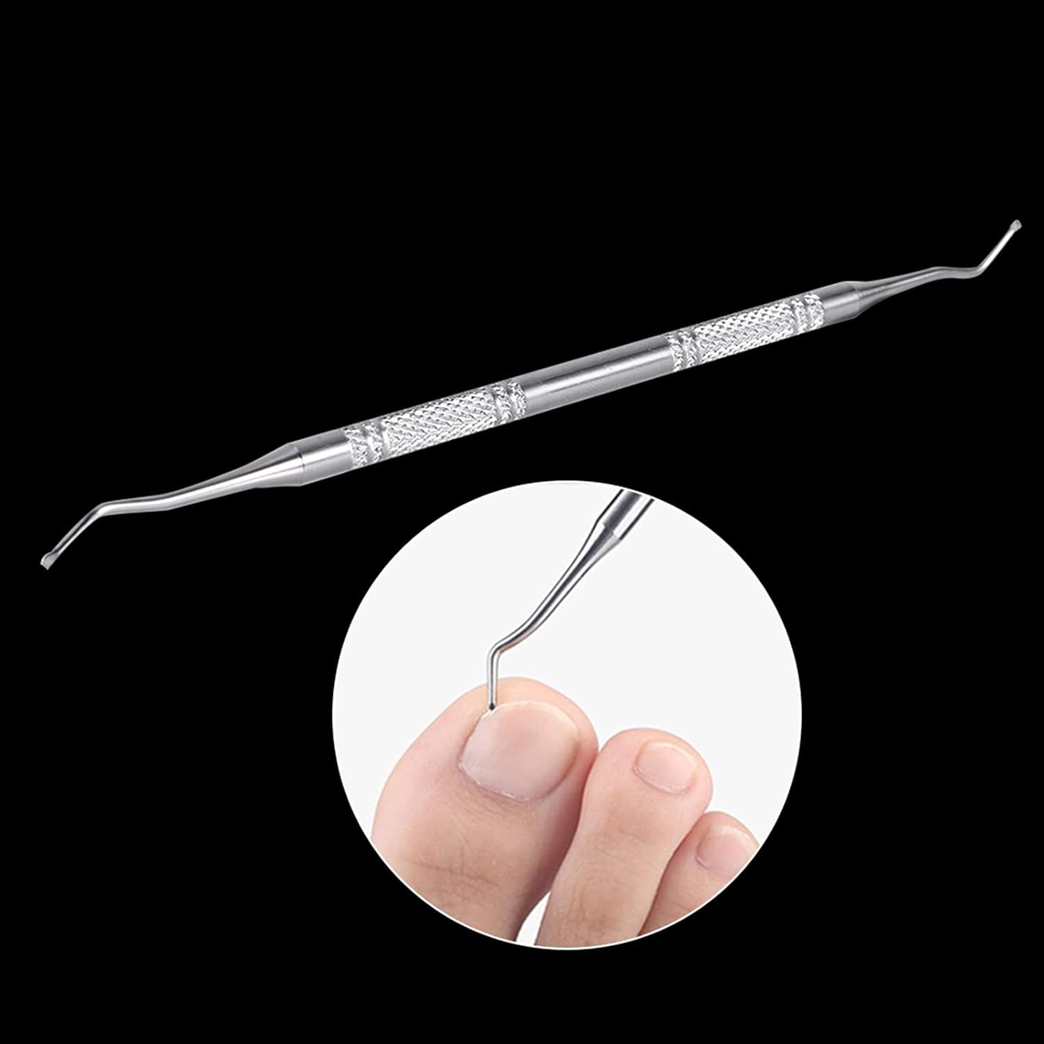 Ingrown Toenail File, Stainless Steel Double Ended Nail Lifter Ingrown Toenail Care Lifter File Cleaner Double Ended Foot Care Tool