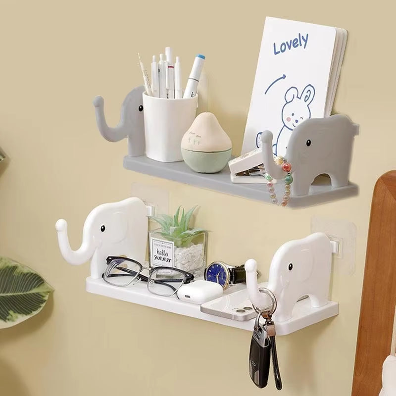 Bathroom Shelf Shower Storage Rack for Soap Shampoo Organizer Little Elephant Shelves No Drilling Cosmetics Holder Home Decor