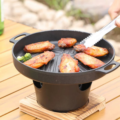 Outdoor BBQ Plate Japanese One Person Cooking Oven Non-Stick Portable Mini Barbecue Stove Smokeless Mini Barbecue Charcoal Grill