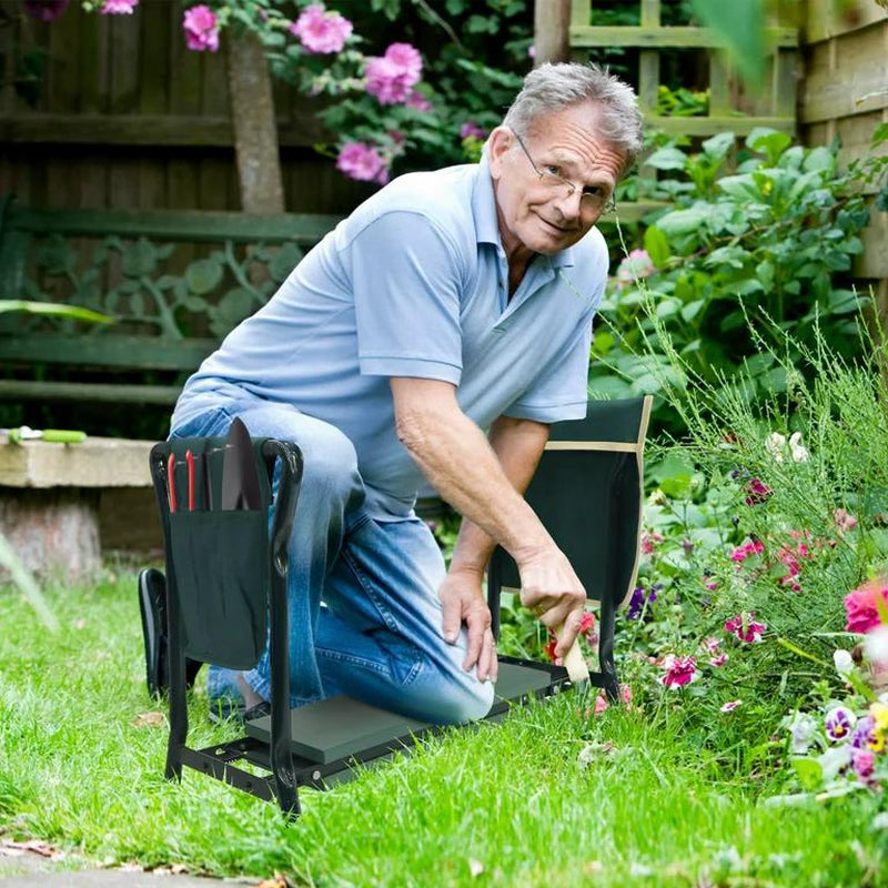 Garden Kneeler Folding Garden Stools Bench and Seat with 2 Tool Pouches, New