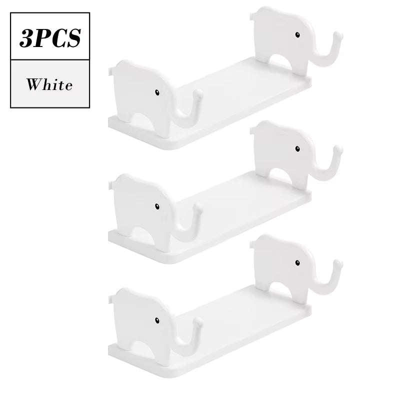 Bathroom Shelf Shower Storage Rack for Soap Shampoo Organizer Little Elephant Shelves No Drilling Cosmetics Holder Home Decor