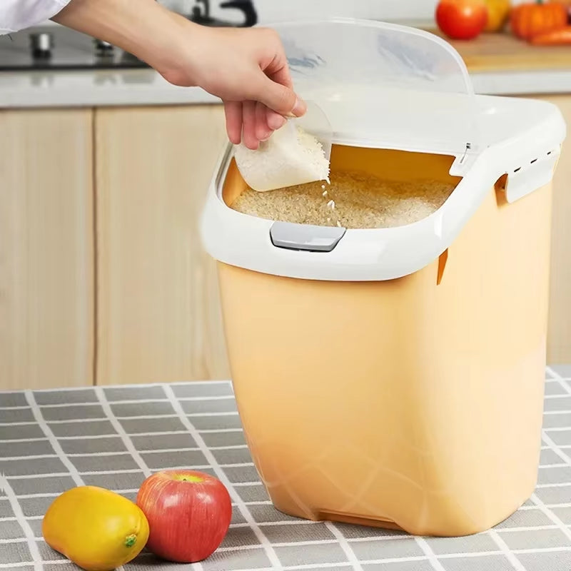 Plastic 6/10/15Kg Rice Grain Storage Box Sealed Moisture-Proof Large Pet Food Storage Container Mildew Anti-Oxidation