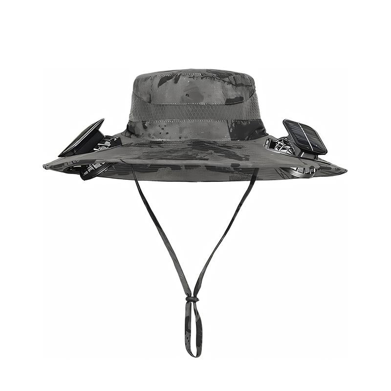 2024 New Solar Fan Outdoor Fishing Hat-Solar USB Charging Sunscreen Sun Hat with Fan Solar Fan Hat Double Power Fans