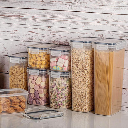 Vtopmart Airtight Food Storage Containers with Lids, 24 / 32 Pcs Plastic Kitchen and Pantry Organization Canisters for Cereal, Dry Food, Flour and Sugar, BPA Free, Includes 24/32 Labels Silicone Utensils