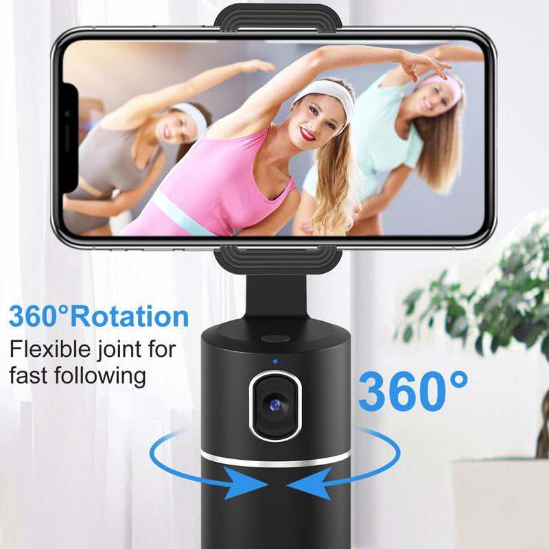 Auto Face Tracking Tripod, Mother'S Day Gift,No App Required, 360° Rotation Face Body Phone Camera Mount Smart Shooting Phone Tracking Holder for Live Vlog Streaming Video, Rechargeable Battery Accessories Selfie