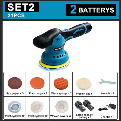 Cordless Car Buffer Polisher with 12V Lithium Rechargeable Battery*2, Cordless Polisher with 8 Variable Speeds, Cordless Buffer Polisher for Car Detailing, Polishing Tools, Polishing Accessories for Men