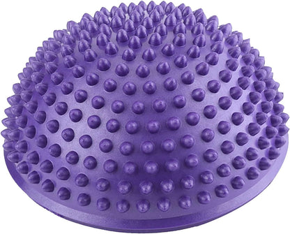 Foot Massage Ball, Anti-Slip Half Ball Massage Mat Exercise Balance Pods Spiky Point for Gym Yoga Pilates(Purple)