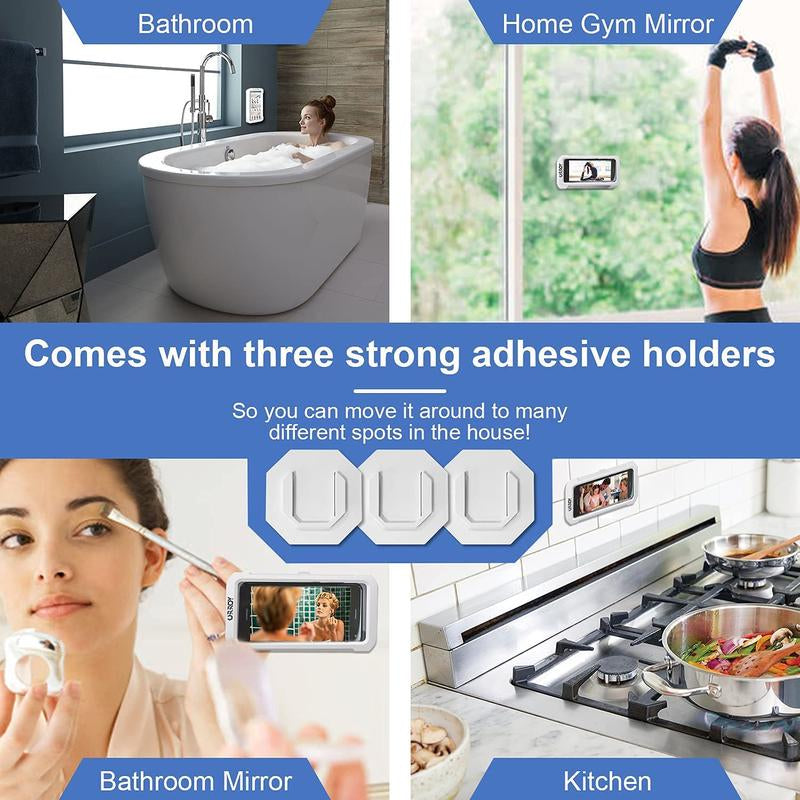 【Top Seller】Waterproof Shower Phone Holder, 360° Rotation Shower Phone Case, Anti-Fog High Sensitivity Cover Mount Box for Bathroom Bathtub Kitchen, Compatible with 4" - 7" Cell Phones Metal Plastic Mobile Protector Smartinkscreenphonecase