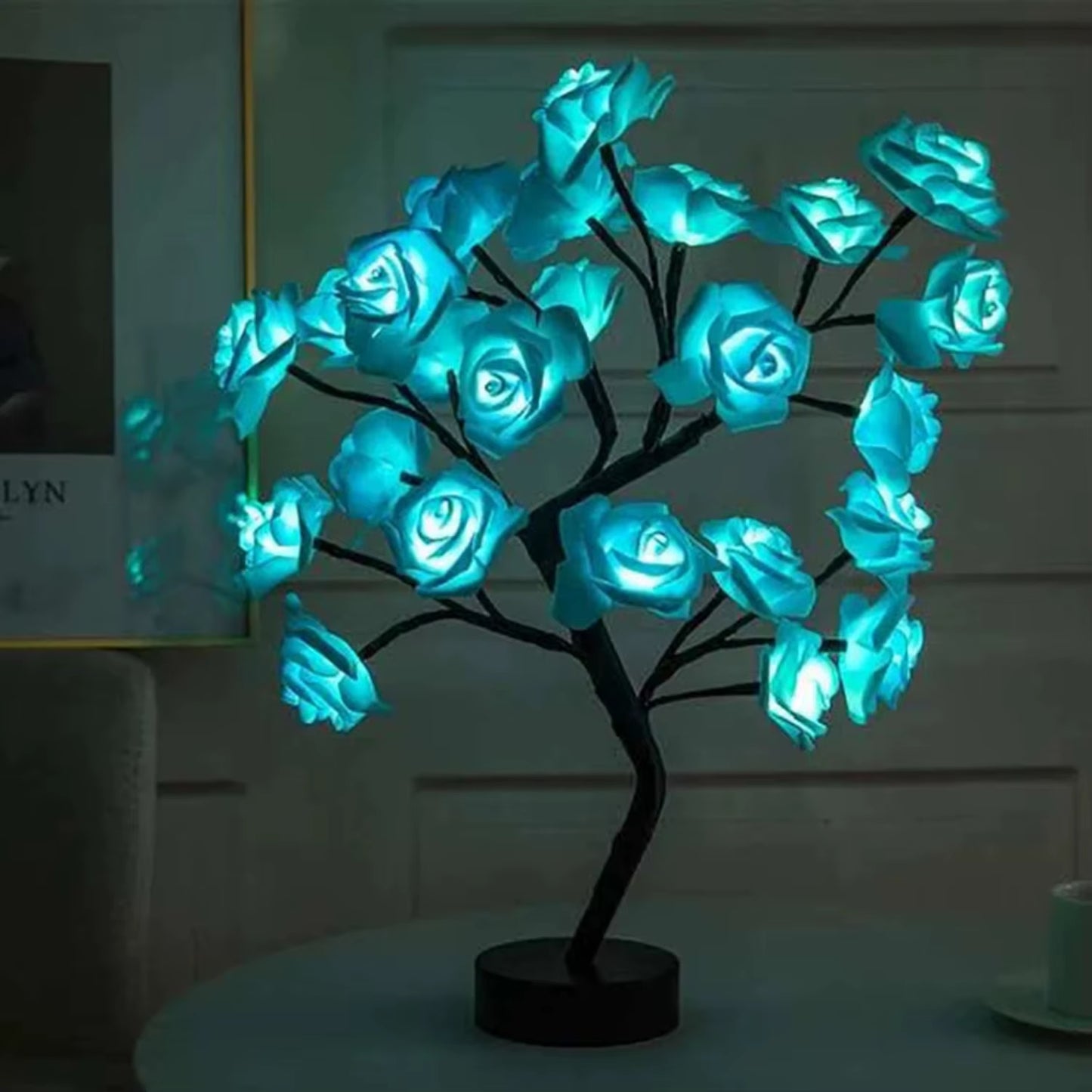 Beautiful, Exquisite, and Stunning LED Rose Tree Lamp with 24 Lights - Elegant USB Powered Flower Night Light for Outdoor Events