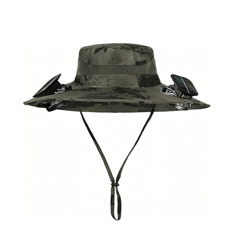 2024 New Solar Fan Outdoor Fishing Hat-Solar USB Charging Sunscreen Sun Hat with Fan Solar Fan Hat Double Power Fans