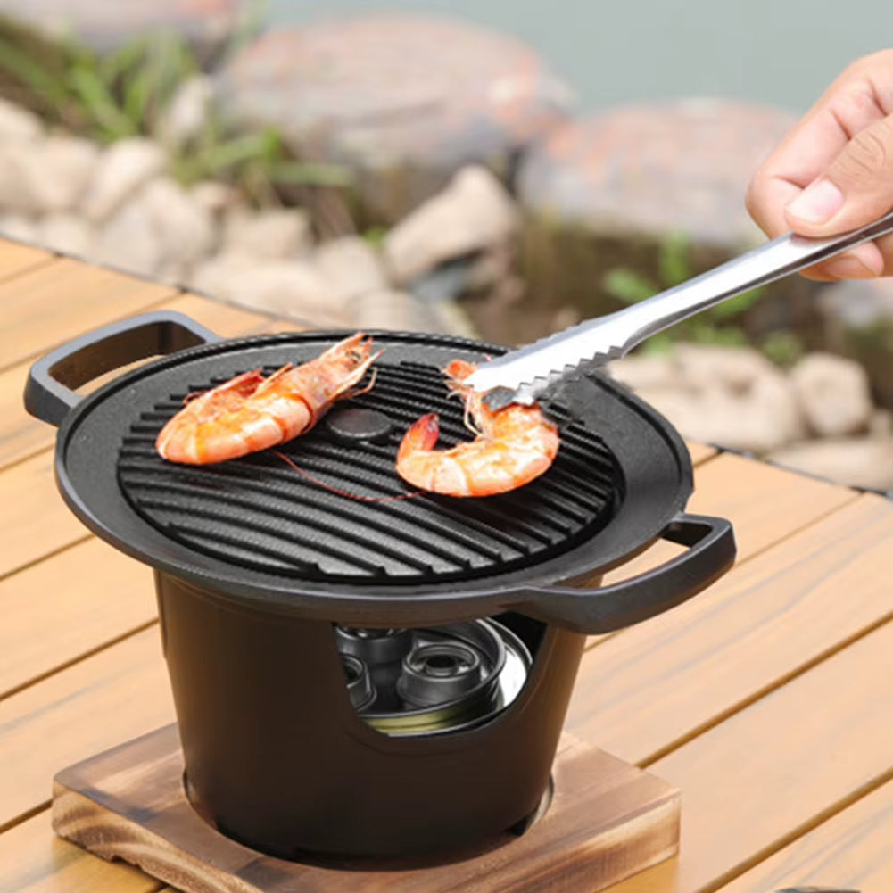 Outdoor BBQ Plate Japanese One Person Cooking Oven Non-Stick Portable Mini Barbecue Stove Smokeless Mini Barbecue Charcoal Grill