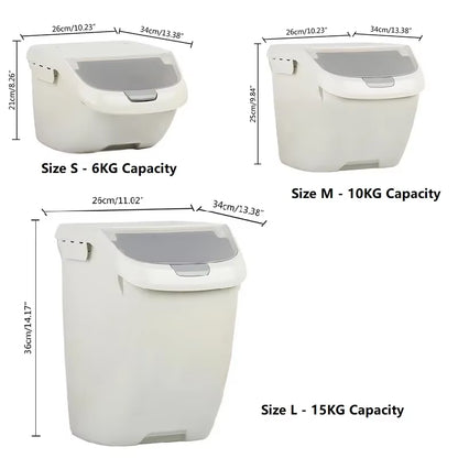 Plastic 6/10/15Kg Rice Grain Storage Box Sealed Moisture-Proof Large Pet Food Storage Container Mildew Anti-Oxidation